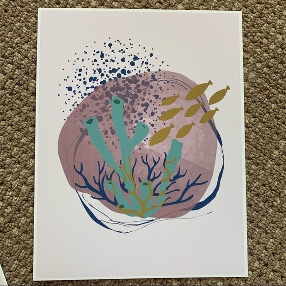 Modern minimalist sea creatures illustration art - Picture 9 of 13